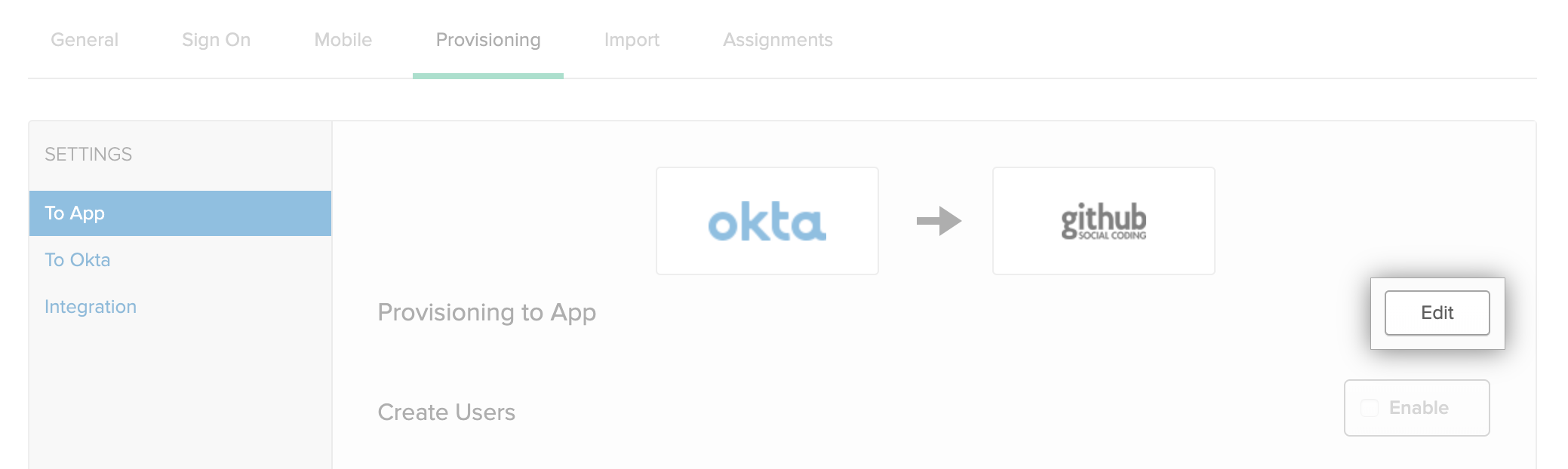 用于 Okta 应用程序配置选项的