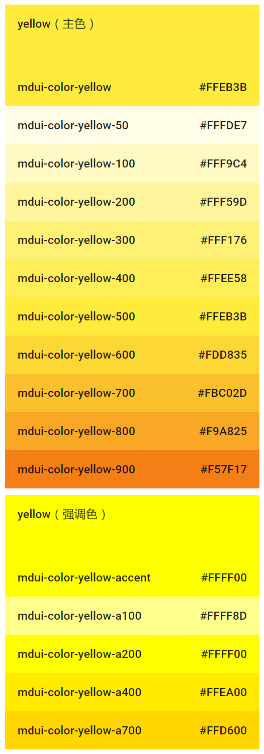 www.mdui.org - yellow 色板